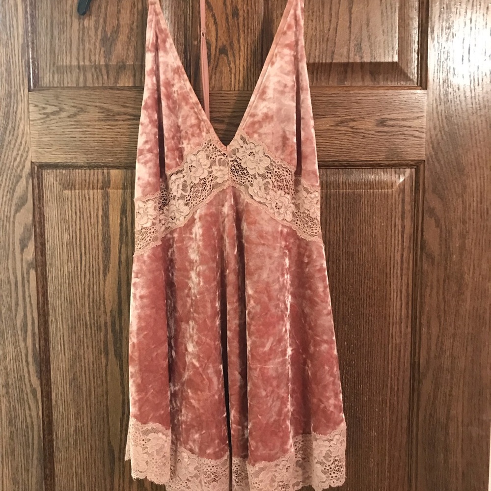 Free People Pink Velvet Tank